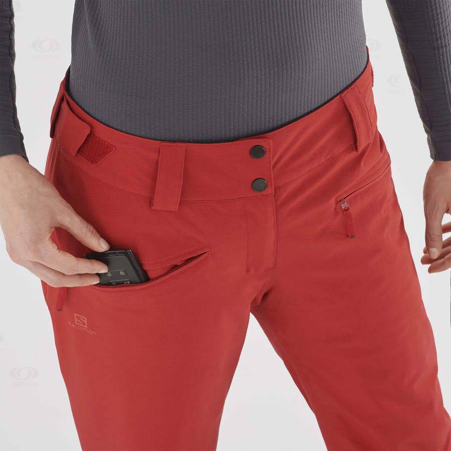 Salomon EDGE Women's Ski Pants Red | AU-O2106