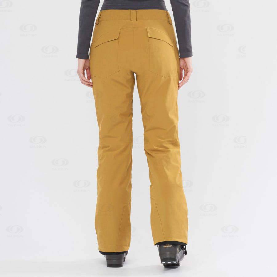 Salomon EDGE Women's Ski Pants Yellow | AU-A1563