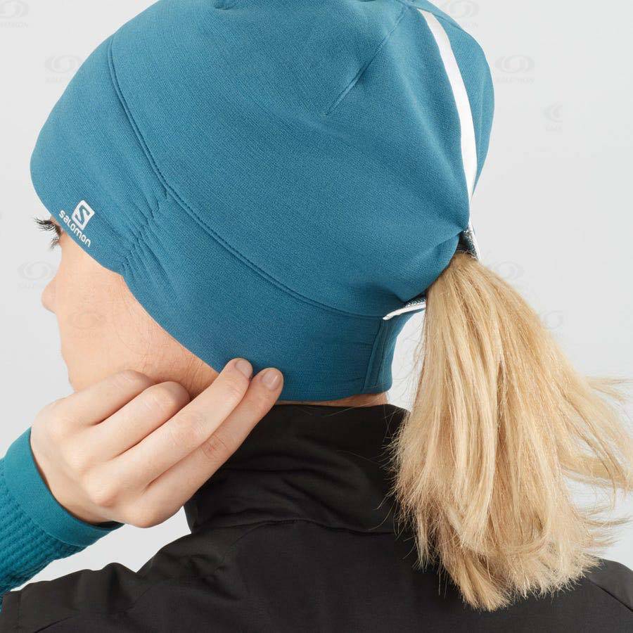 Salomon ELEVATE WARM Women's Hats Blue | AU-M1797