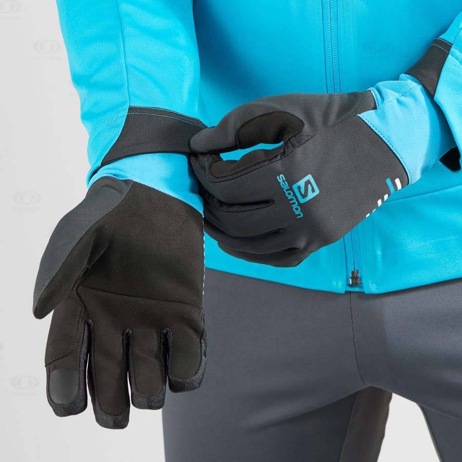 Salomon EQUIPE Women's Gloves Black / Blue | AU-L2530