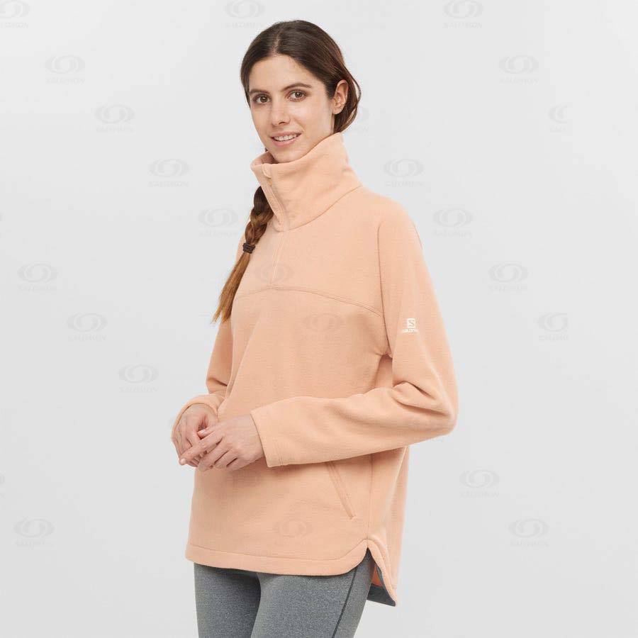 Salomon ESSENTIAL COSY FLEECE Women's Hoodie Pink | AU-A2340