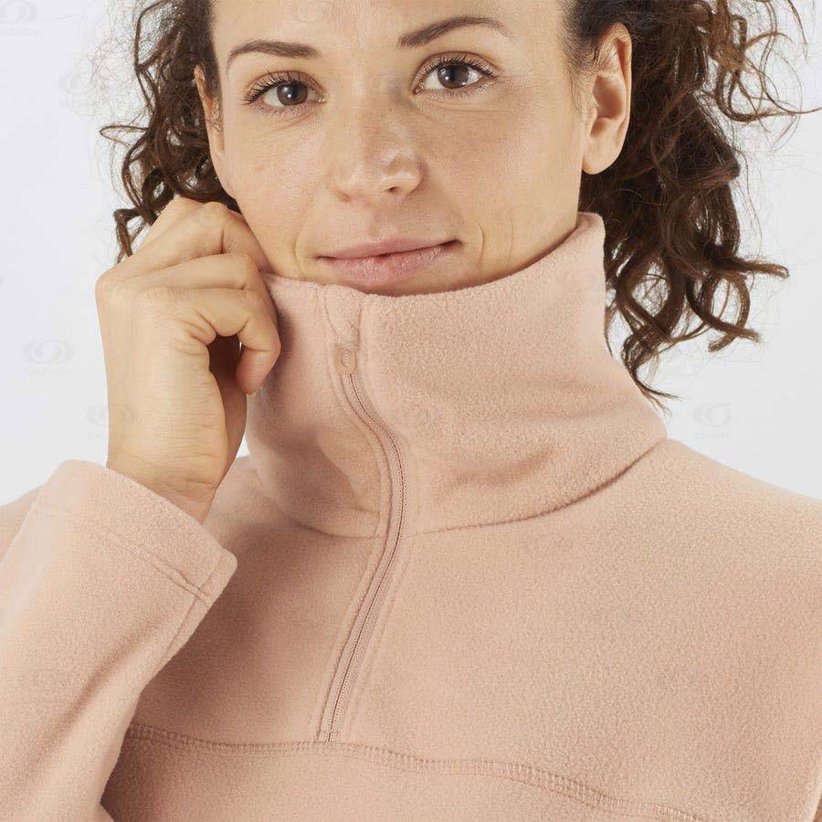 Salomon ESSENTIAL COSY FLEECE Women's Hoodie Pink | AU-A2340