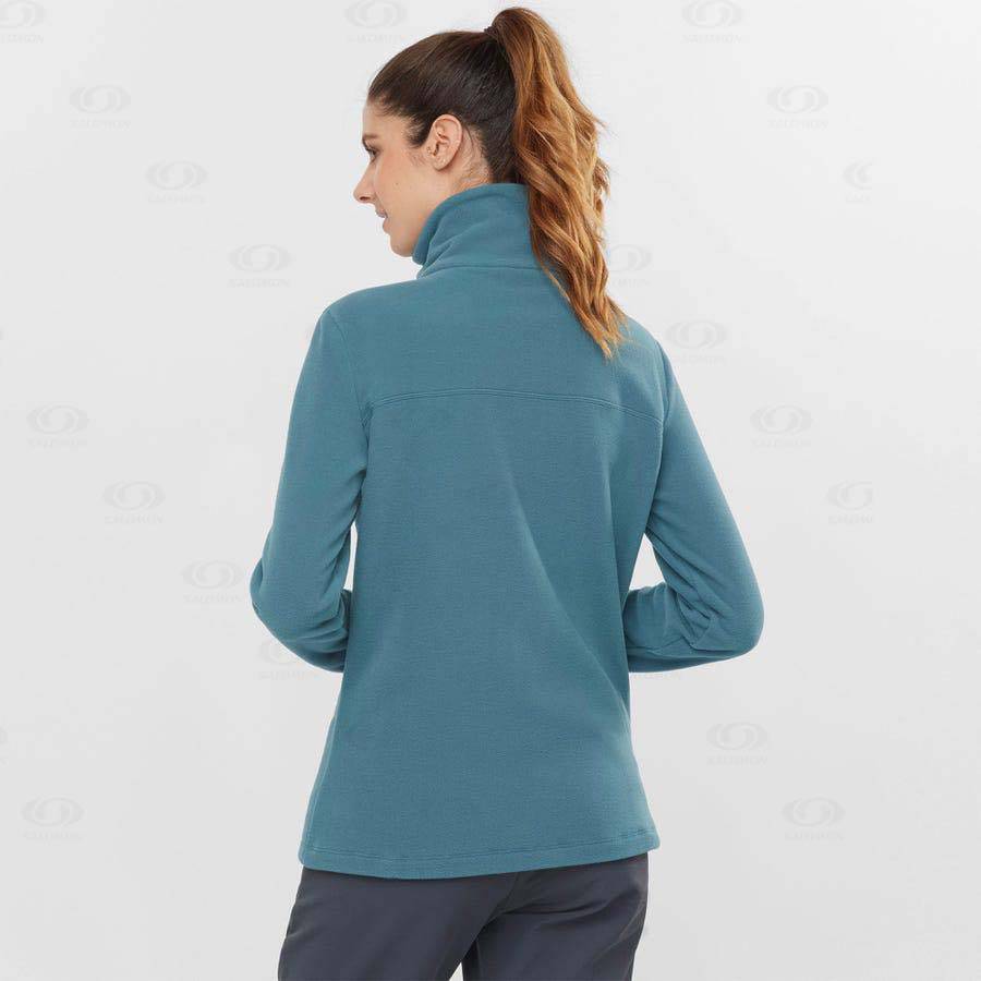 Salomon ESSENTIAL COSY FLEECE Women's Hoodie Blue | AU-L2453