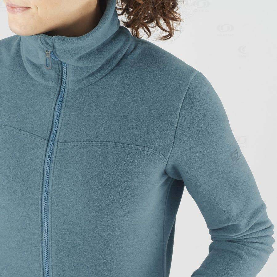 Salomon ESSENTIAL COSY FLEECE Women's Hoodie Blue | AU-L2453