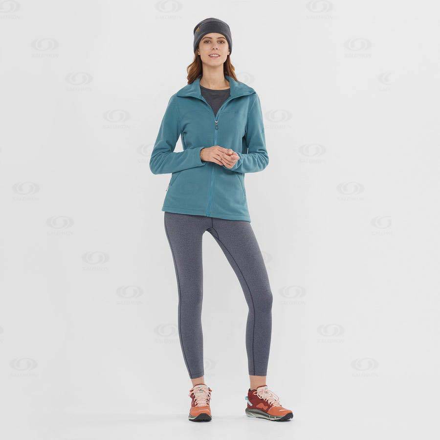 Salomon ESSENTIAL COSY FLEECE Women's Hoodie Blue | AU-L2453