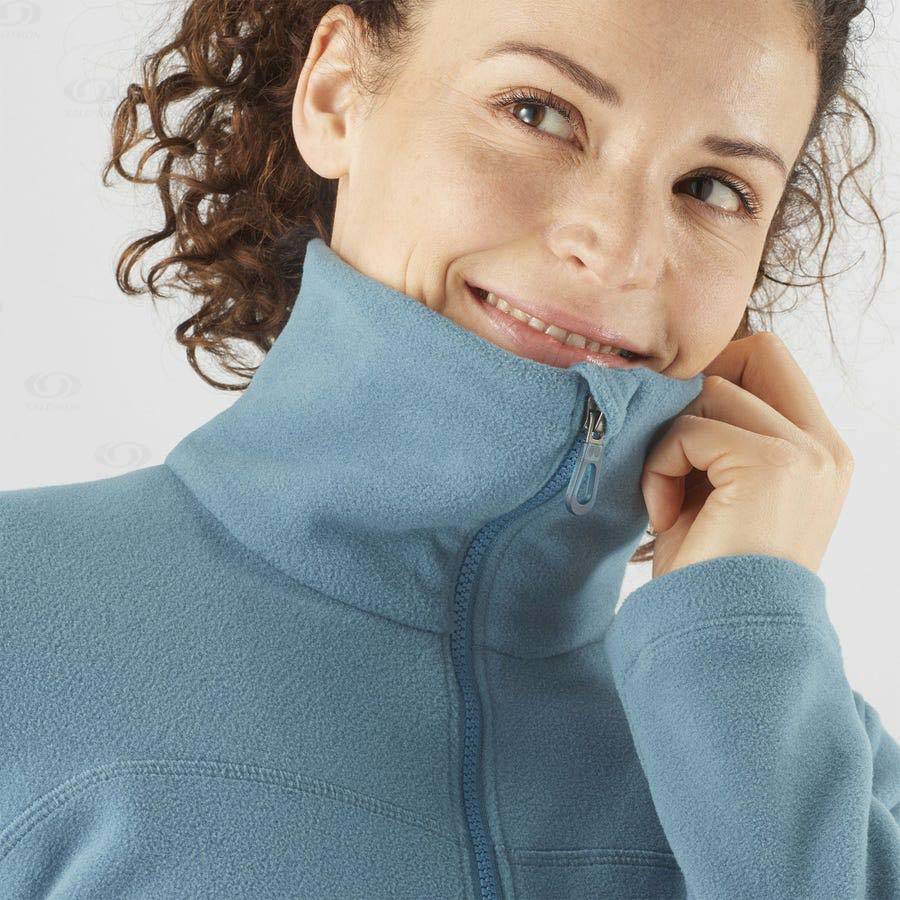 Salomon ESSENTIAL COSY FLEECE Women's Hoodie Blue | AU-L2453