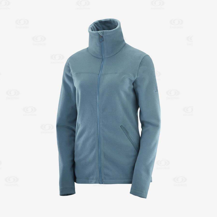 Salomon ESSENTIAL COSY FLEECE Women\'s Hoodie Blue | AU-L2453