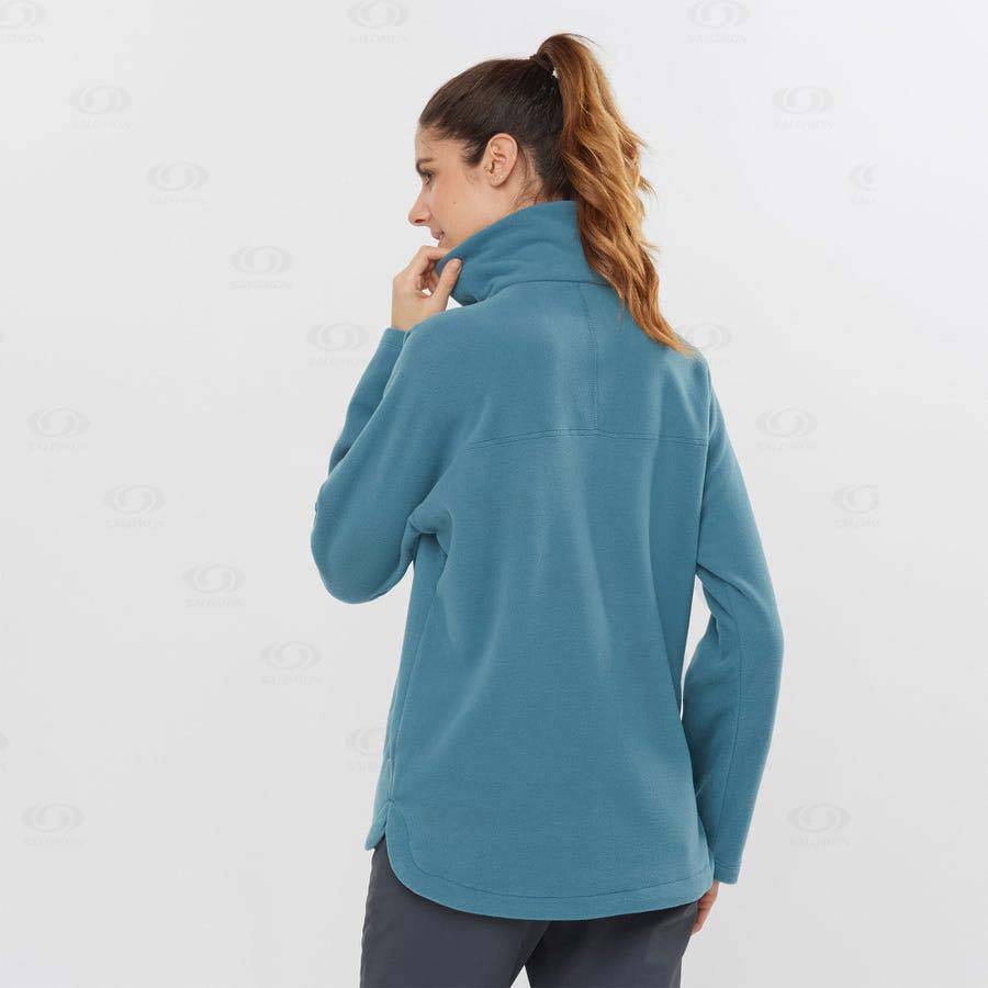 Salomon ESSENTIAL COSY FLEECE Women's Hoodie Blue | AU-S2612