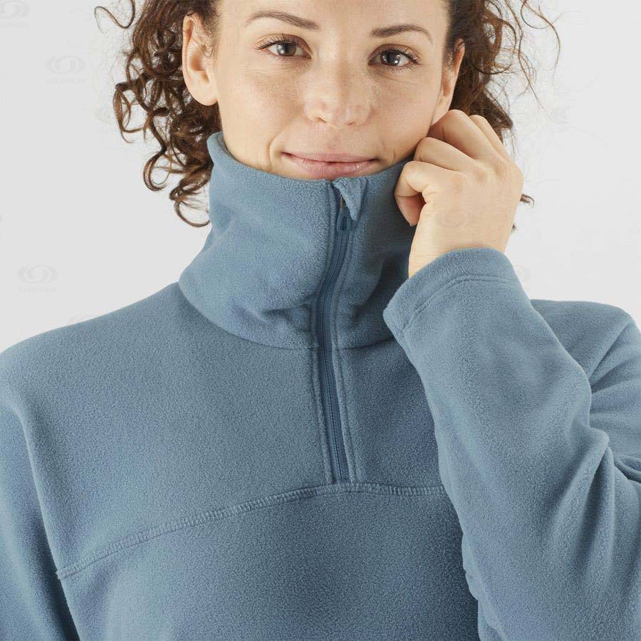 Salomon ESSENTIAL COSY FLEECE Women's Hoodie Blue | AU-S2612