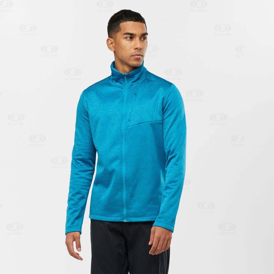 Salomon ESSENTIAL LIGHTWARM HEATHER Men's Hoodie Blue | AU-M2476