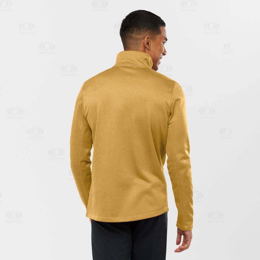 Salomon ESSENTIAL LIGHTWARM HEATHER Men's Hoodie Yellow | AU-N1722