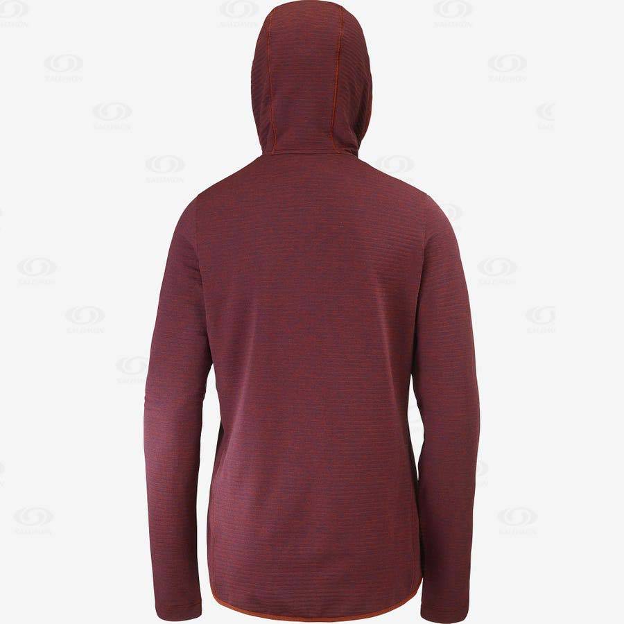 Salomon ESSENTIAL LIGHTWARM HOODED Women's Hoodie Red | AU-M1671