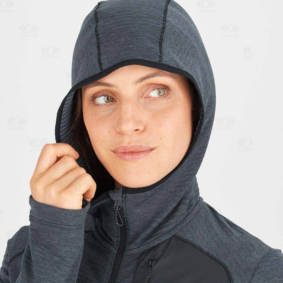 Salomon ESSENTIAL LIGHTWARM HOODED Women's Hoodie Black | AU-O2169