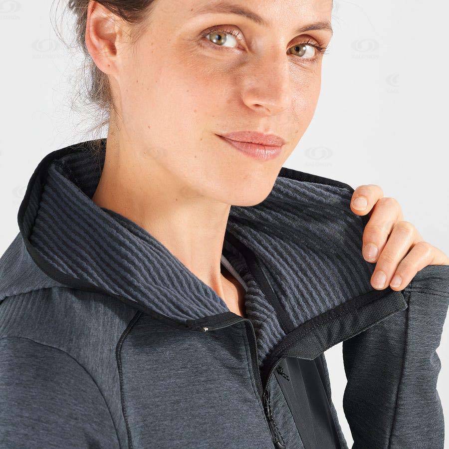 Salomon ESSENTIAL LIGHTWARM HOODED Women's Hoodie Black | AU-O2169