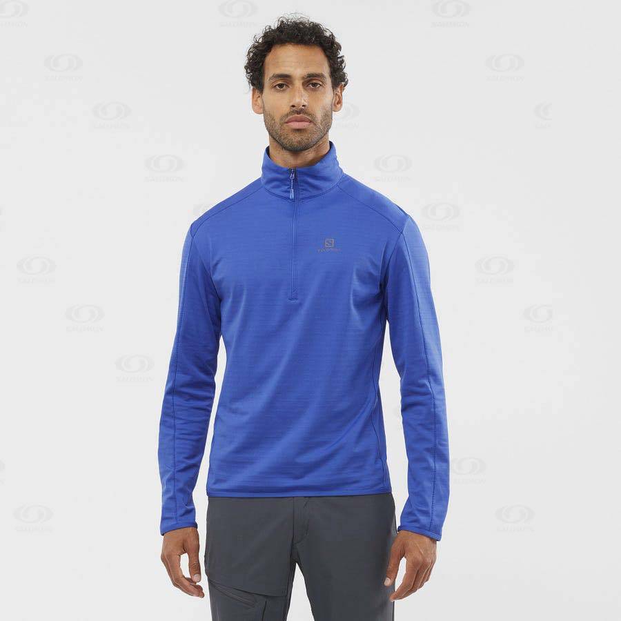 Salomon ESSENTIAL LIGHTWARM Men's Hoodie Blue | AU-L1221