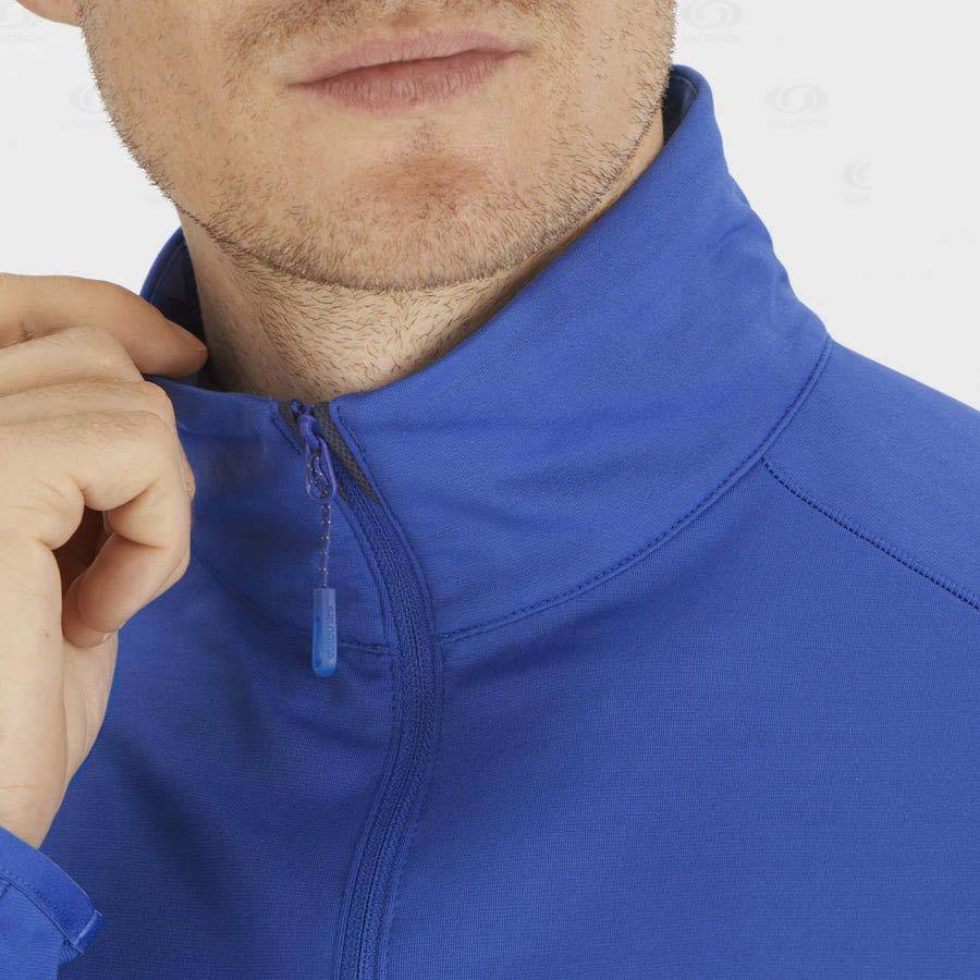 Salomon ESSENTIAL LIGHTWARM Men's Hoodie Blue | AU-L1221