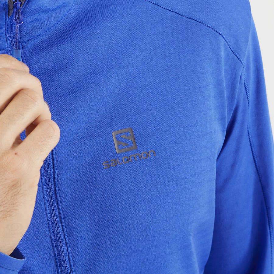 Salomon ESSENTIAL LIGHTWARM Men's Hoodie Blue | AU-L1221