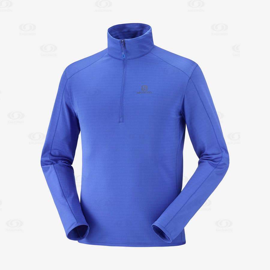 Salomon ESSENTIAL LIGHTWARM Men\'s Hoodie Blue | AU-L1221