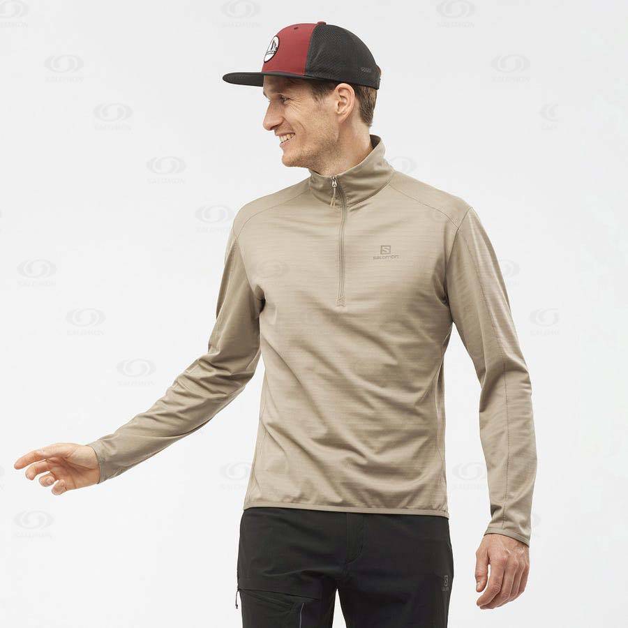 Salomon ESSENTIAL LIGHTWARM Men's Hoodie Beige | AU-L2439