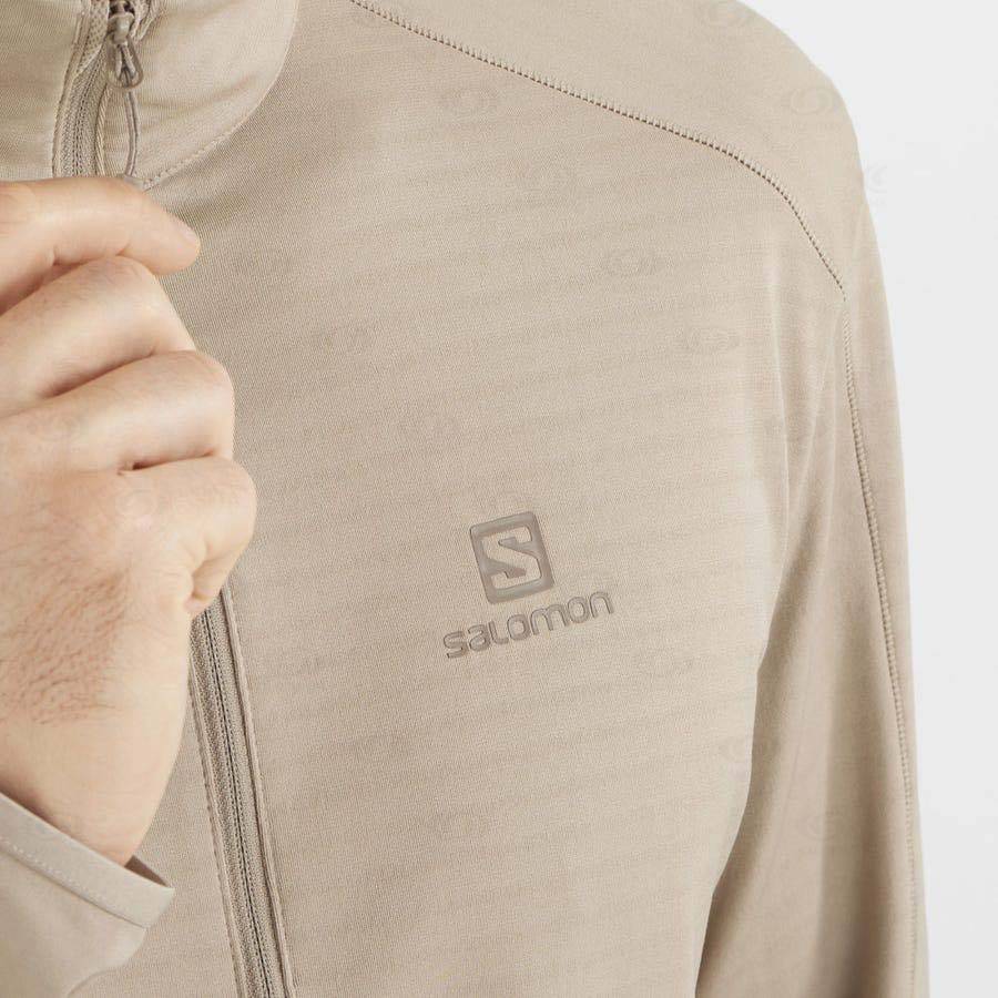 Salomon ESSENTIAL LIGHTWARM Men's Hoodie Beige | AU-L2439