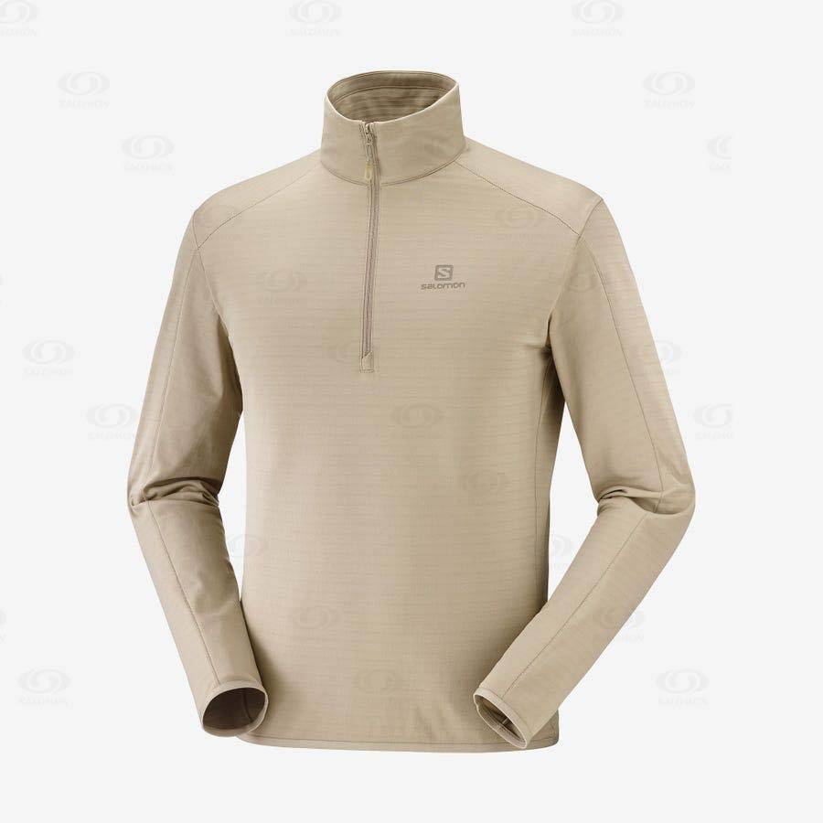 Salomon ESSENTIAL LIGHTWARM Men\'s Hoodie Beige | AU-L2439