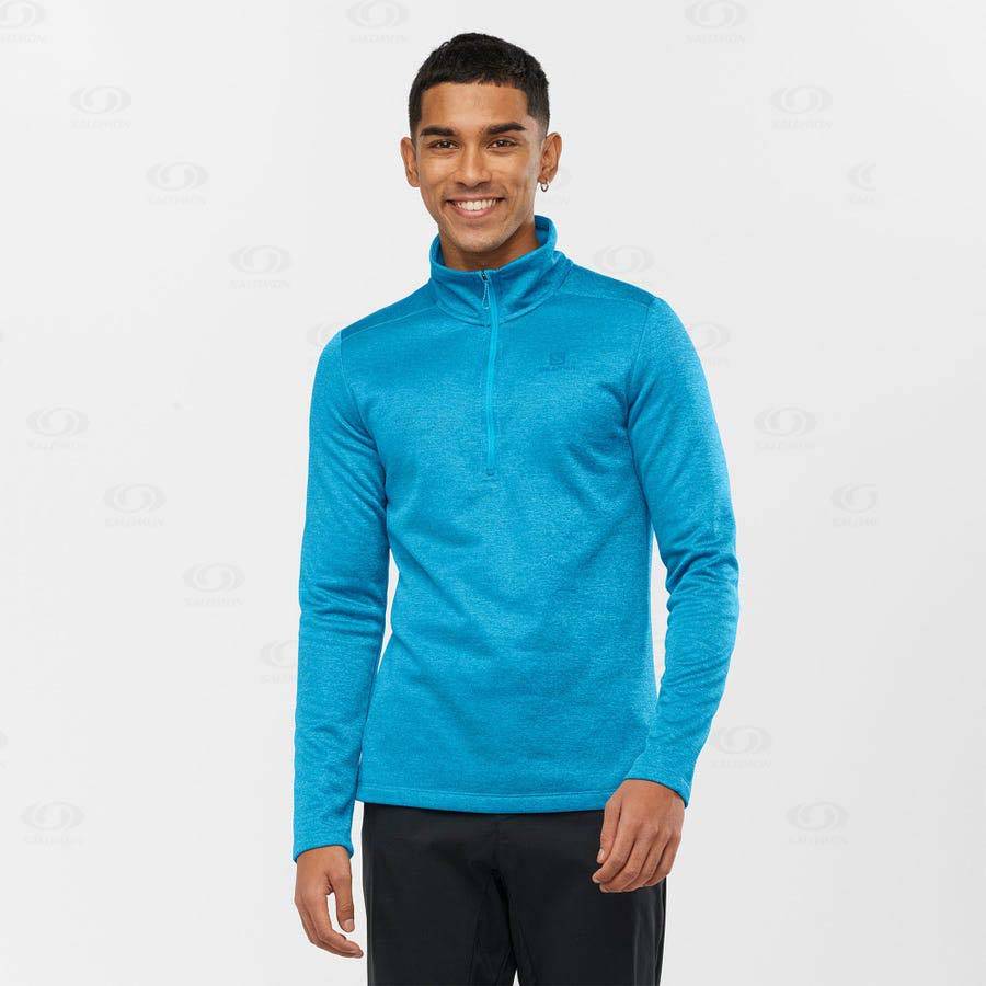 Salomon ESSENTIAL LIGHTWARM SEAMLESS Men's Hoodie Blue | AU-A2487