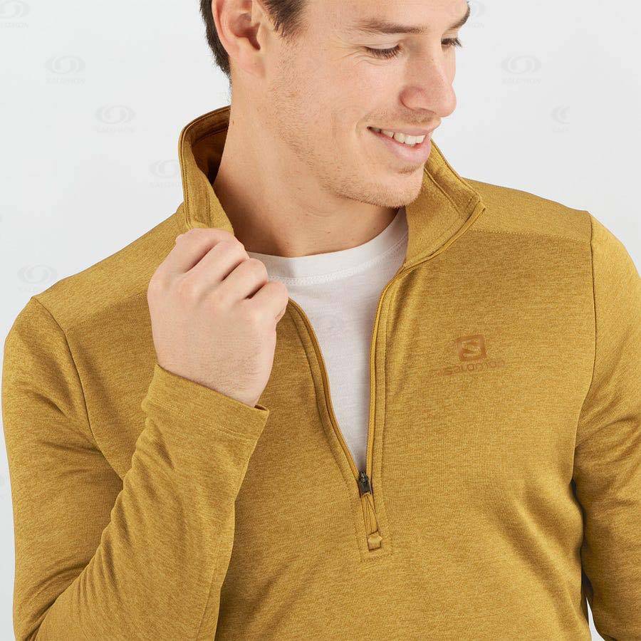 Salomon ESSENTIAL LIGHTWARM SEAMLESS Men's Hoodie Yellow | AU-L1011