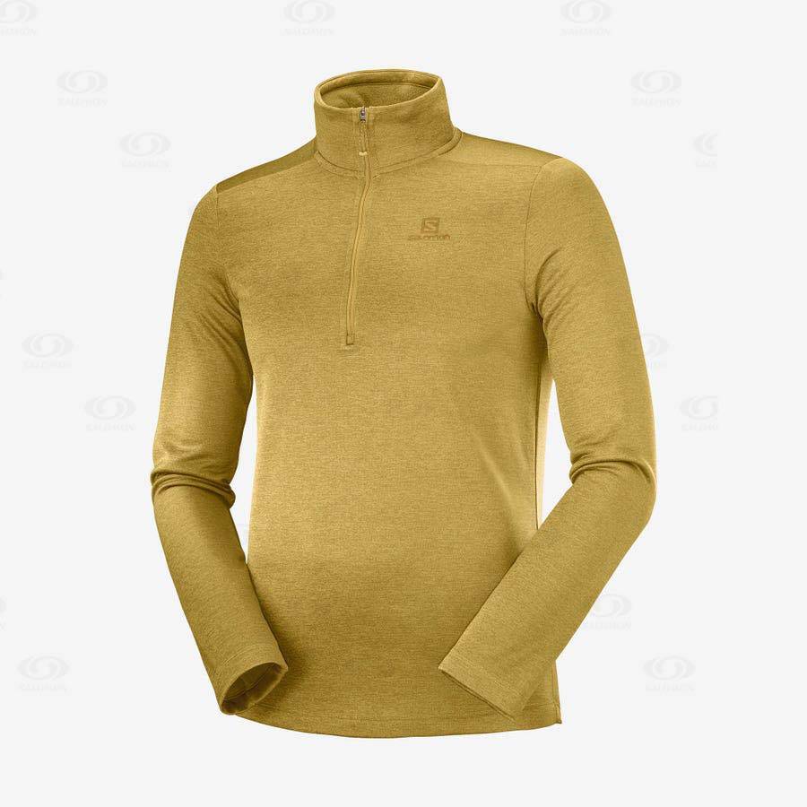 Salomon ESSENTIAL LIGHTWARM SEAMLESS Men\'s Hoodie Yellow | AU-L1011