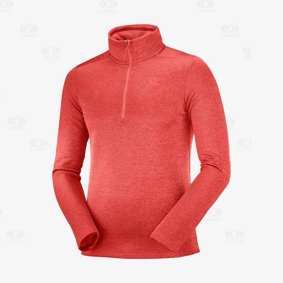 Salomon ESSENTIAL LIGHTWARM SEAMLESS Men\'s Hoodie Orange | AU-M1041