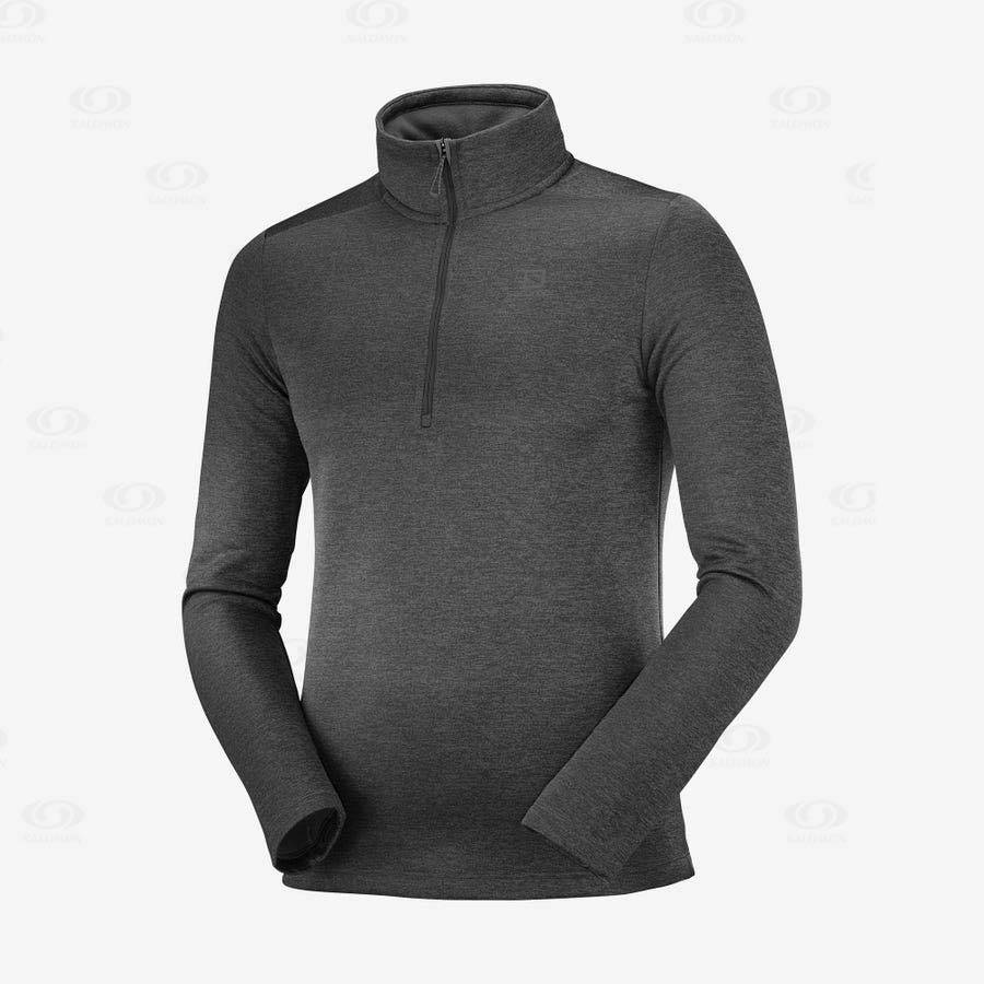 Salomon ESSENTIAL LIGHTWARM SEAMLESS Men\'s Hoodie Black | AU-S2311