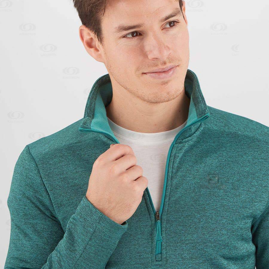 Salomon ESSENTIAL LIGHTWARM SEAMLESS Men's Hoodie Green | AU-W3500