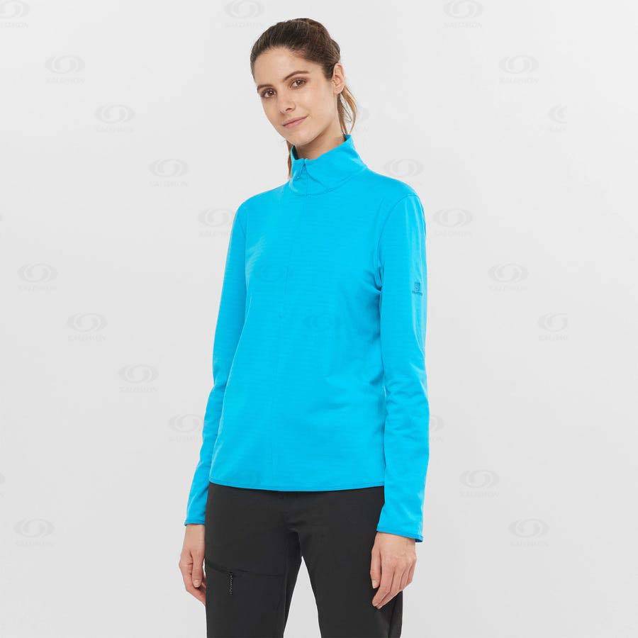 Salomon ESSENTIAL LIGHTWARM Women's Hoodie Blue | AU-L1473