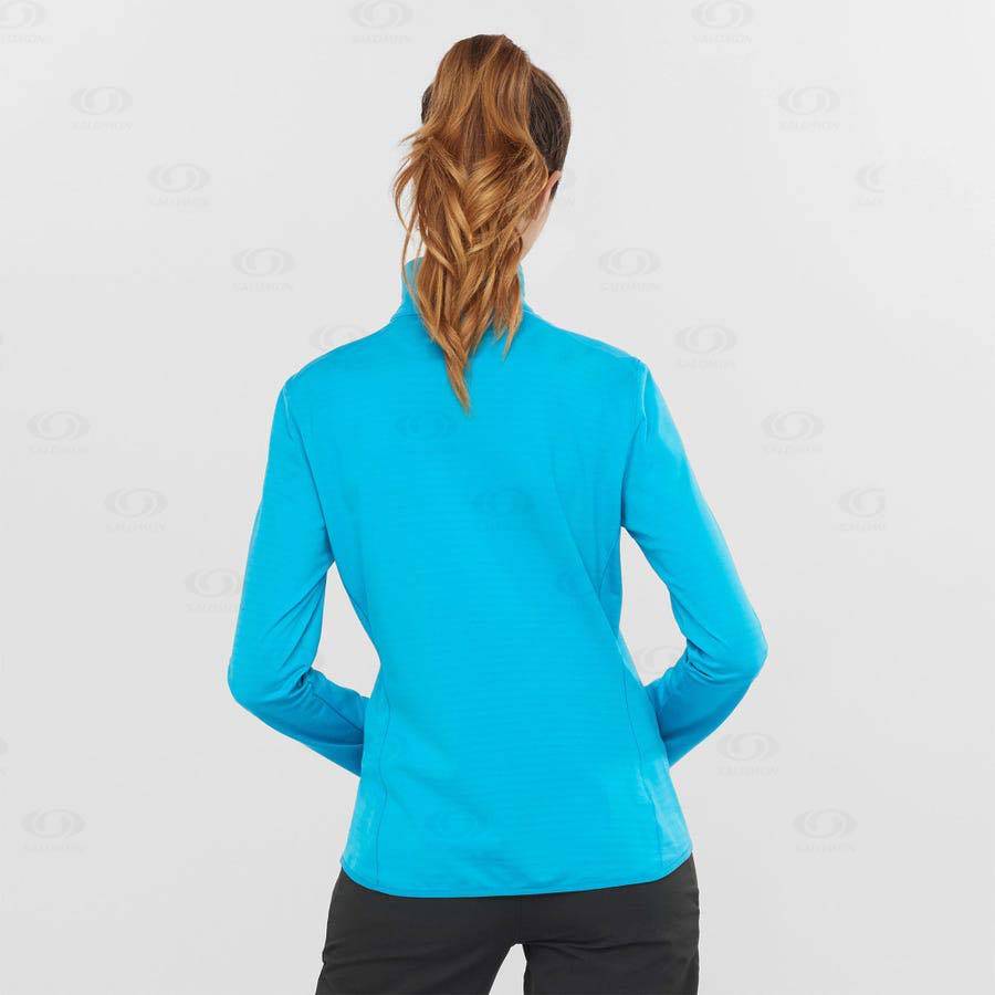 Salomon ESSENTIAL LIGHTWARM Women's Hoodie Blue | AU-L1473