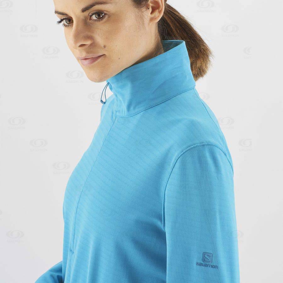 Salomon ESSENTIAL LIGHTWARM Women's Hoodie Blue | AU-L1473