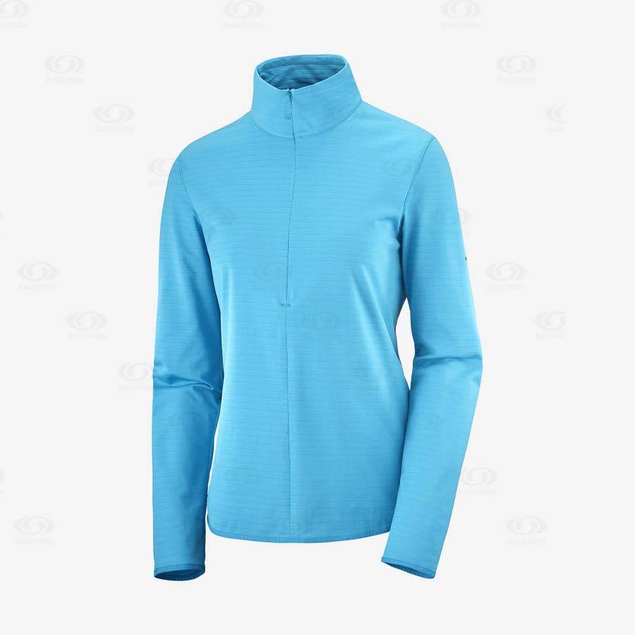 Salomon ESSENTIAL LIGHTWARM Women\'s Hoodie Blue | AU-L1473