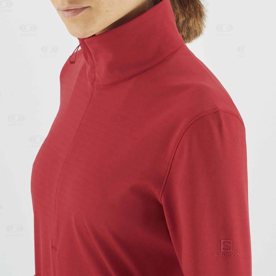 Salomon ESSENTIAL LIGHTWARM Women's Hoodie Red | AU-N2240