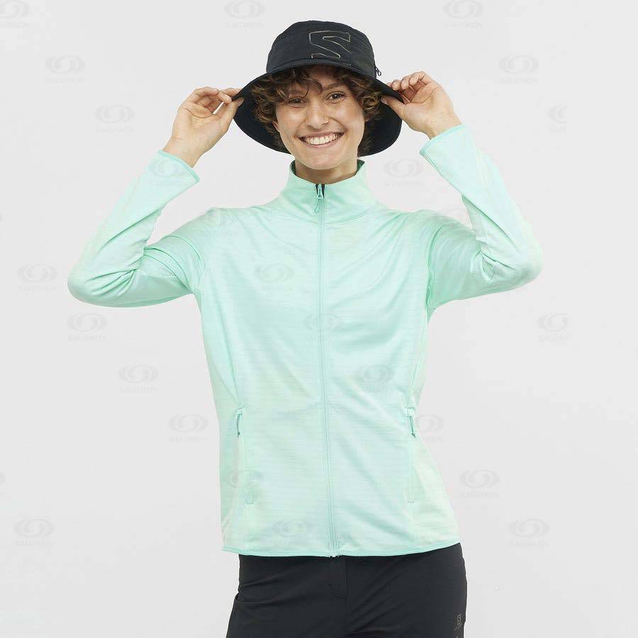 Salomon ESSENTIAL LIGHTWARM Women's Hoodie Green | AU-O1063