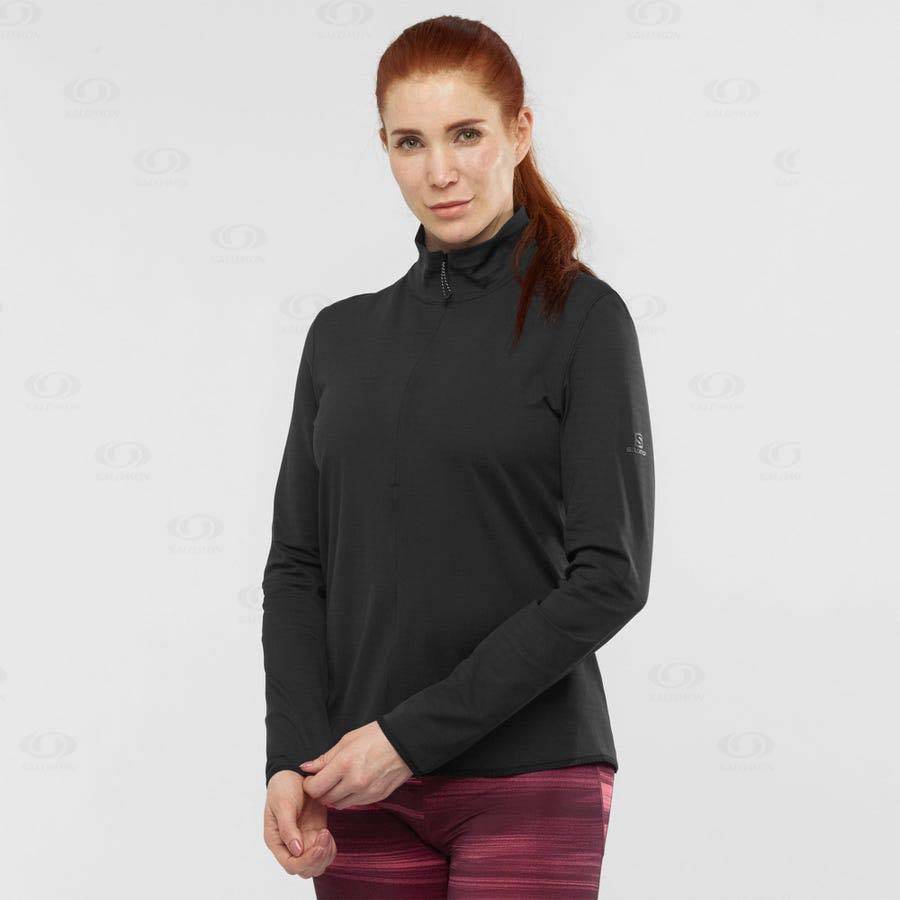 Salomon ESSENTIAL LIGHTWARM Women's Hoodie Black | AU-O1292