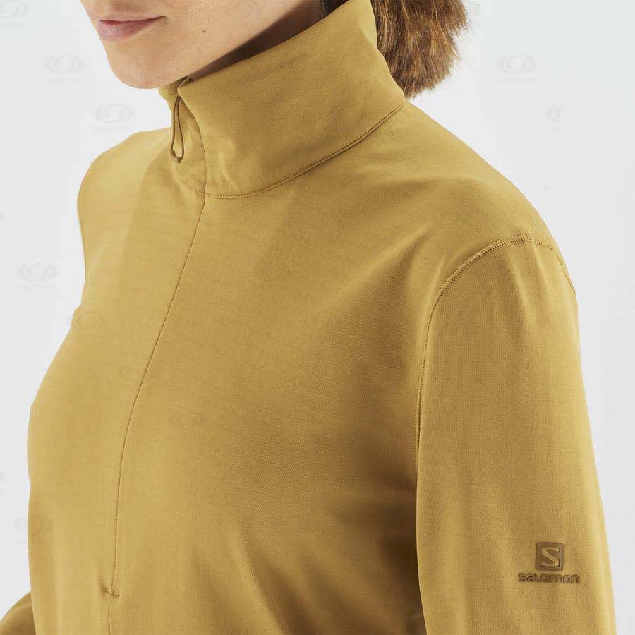 Salomon ESSENTIAL LIGHTWARM Women's Hoodie Yellow | AU-W1340