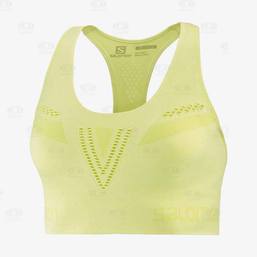 Salomon ESSENTIAL MOVE ON SEAMLESS Women\'s Sports Bras Green | AU-L2334