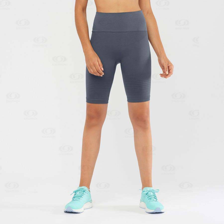 Salomon ESSENTIAL MOVE ON SEAMLESS Women's Shorts Grey | AU-O1952