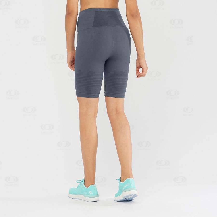 Salomon ESSENTIAL MOVE ON SEAMLESS Women's Shorts Grey | AU-O1952