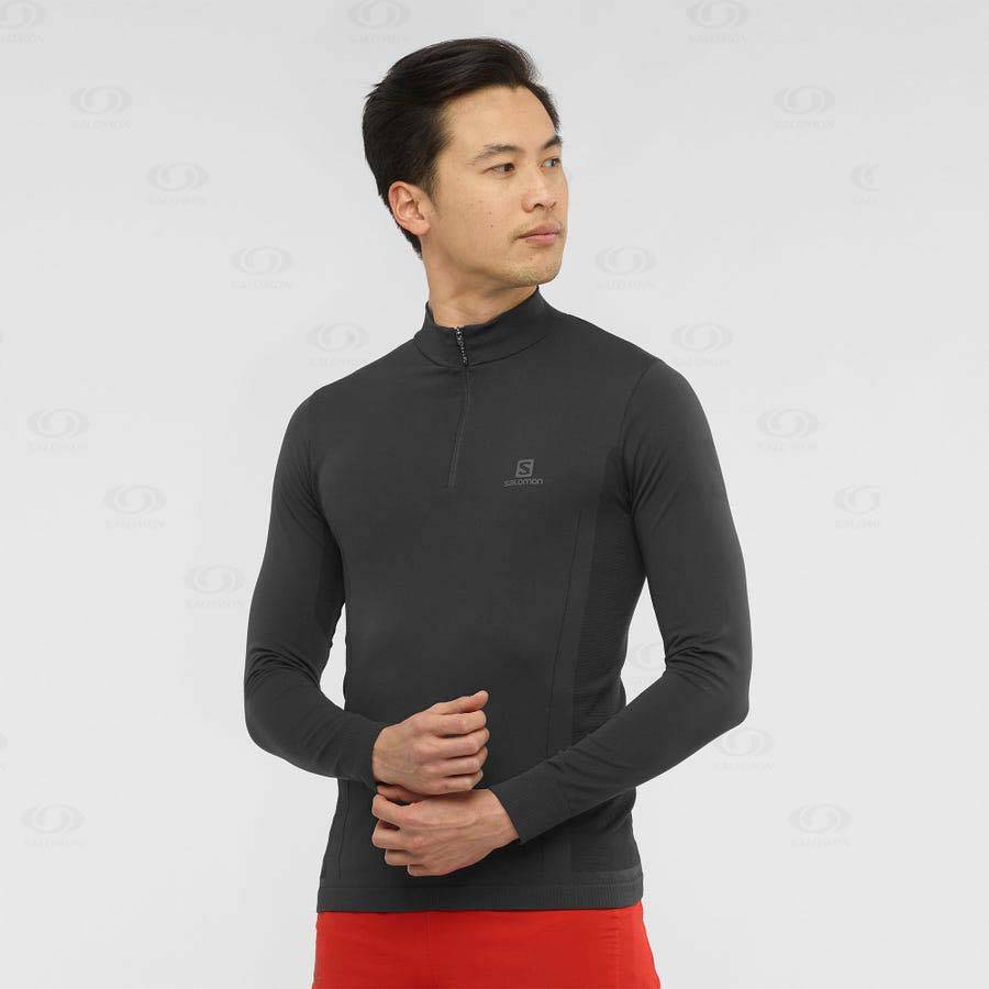 Salomon ESSENTIAL SEAMLESS Men's Hoodie Black | AU-W1640