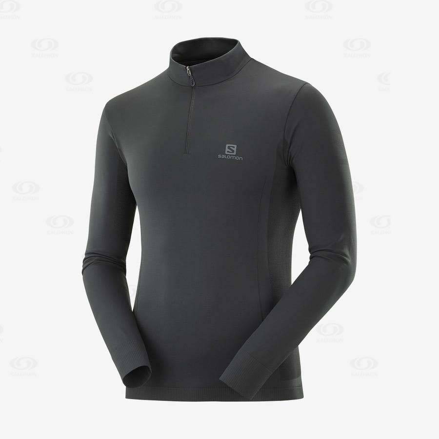 Salomon ESSENTIAL SEAMLESS Men\'s Hoodie Black | AU-W1640