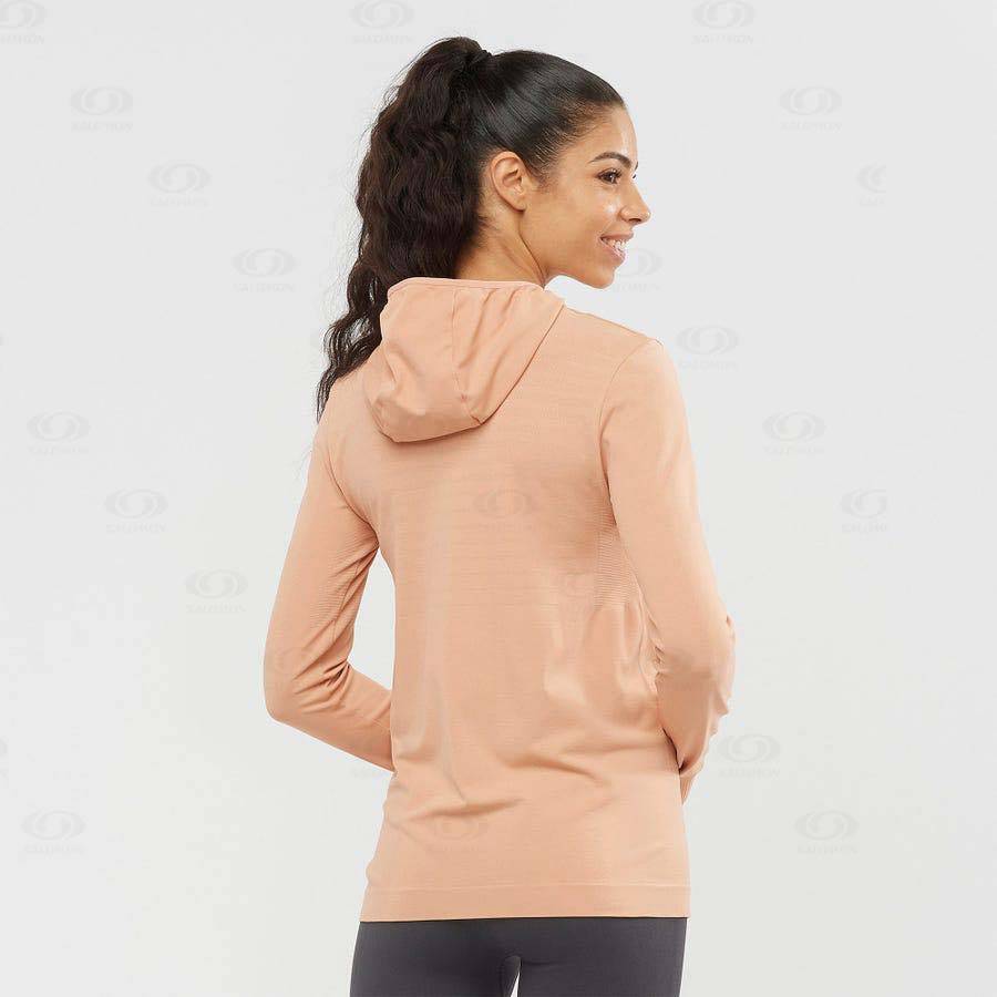 Salomon ESSENTIAL SEAMLESS Women's Hoodie Pink | AU-A2585