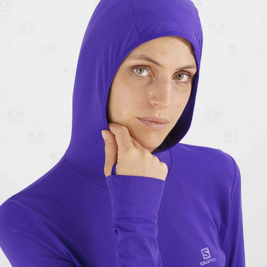 Salomon ESSENTIAL SEAMLESS Women's Hoodie Purple | AU-M2539