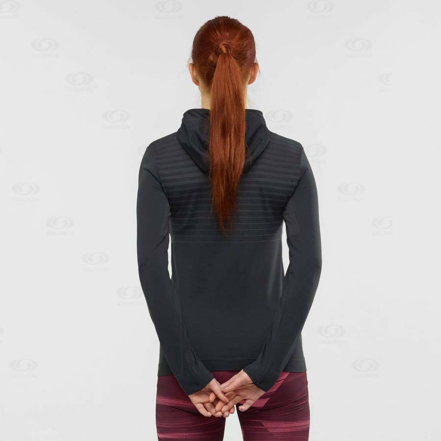 Salomon ESSENTIAL SEAMLESS Women's Hoodie Black | AU-O2265