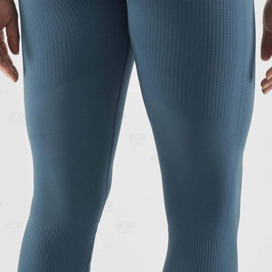 Salomon ESSENTIAL SEAMLESS Women's Running Tights Blue | AU-A2291