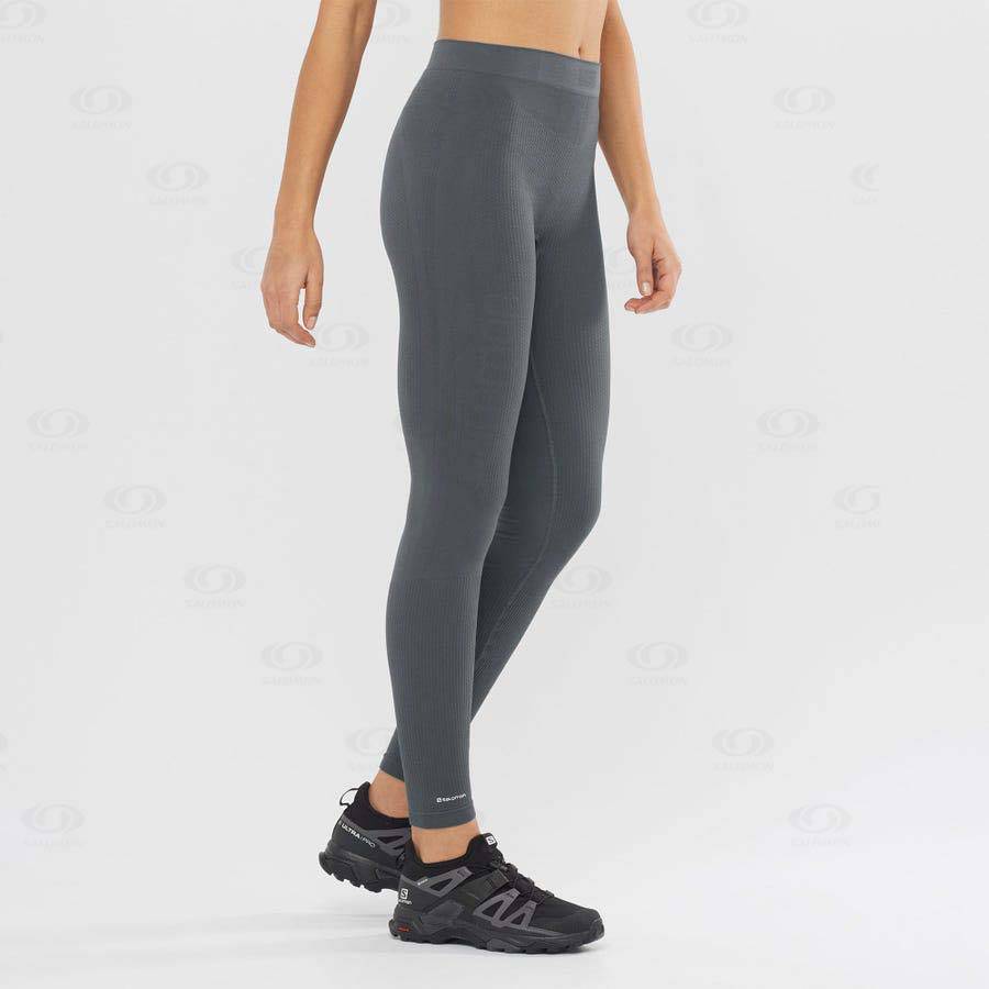 Salomon ESSENTIAL SEAMLESS Women's Running Tights Black | AU-W2140