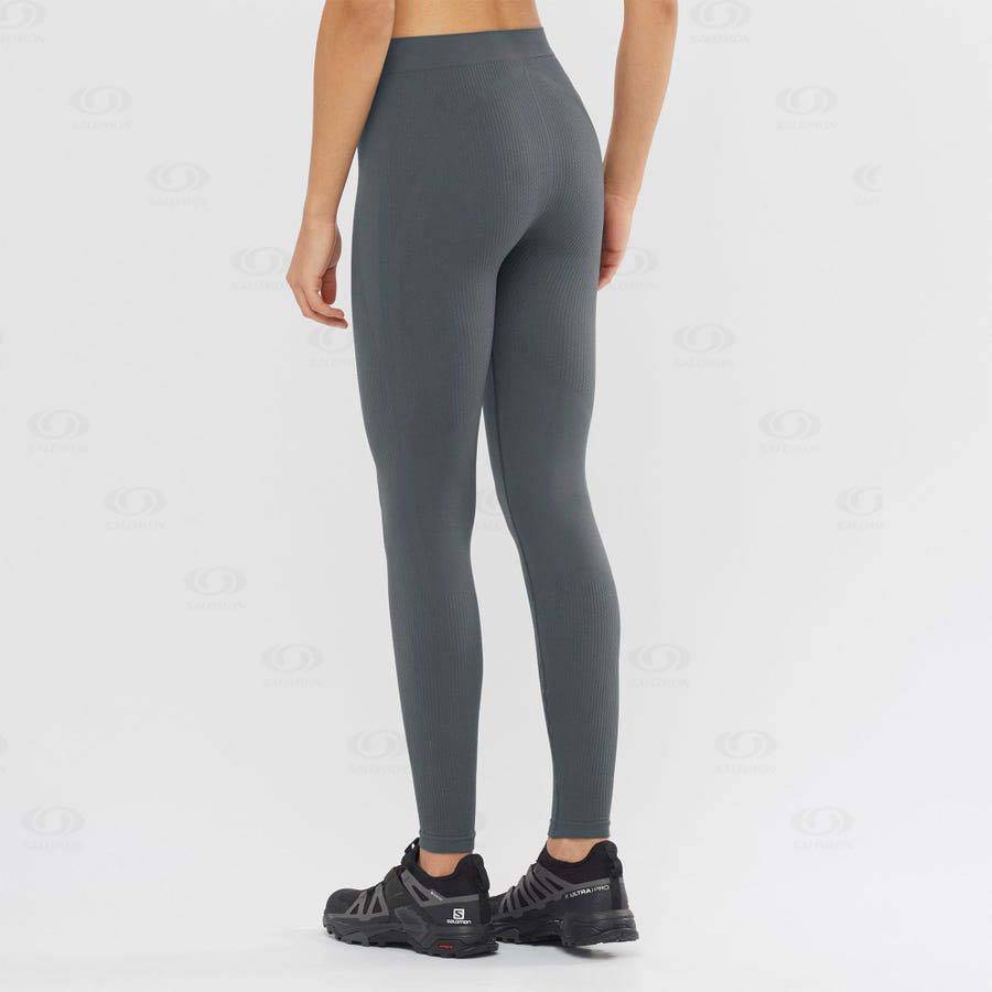 Salomon ESSENTIAL SEAMLESS Women's Running Tights Black | AU-W2140